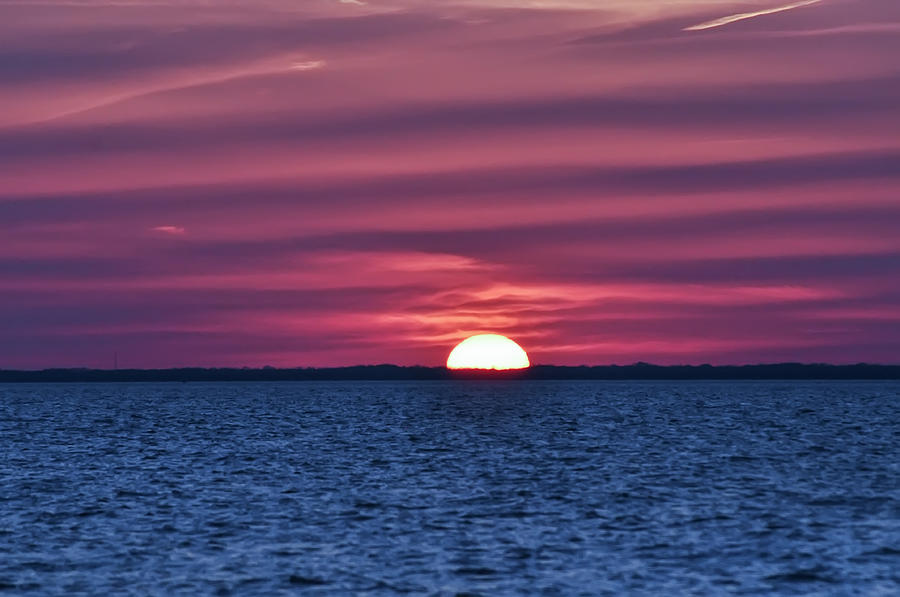 Sunset on the Chesapeak Bay - Tilghman Island Maryland Photograph by Bill Cannon