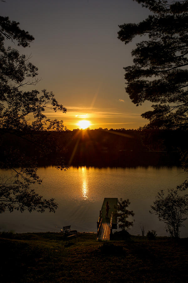 Sunset Photograph - Sunset on the Dock by Charlotte  DiSipio-Grillo