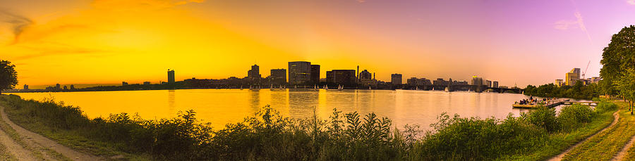 Boston Photograph - Sunset on the Esplanade by Andrew Kubica