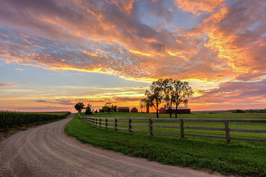 Sunset On The Farm Photograph by Mark McDaniel - Fine Art America