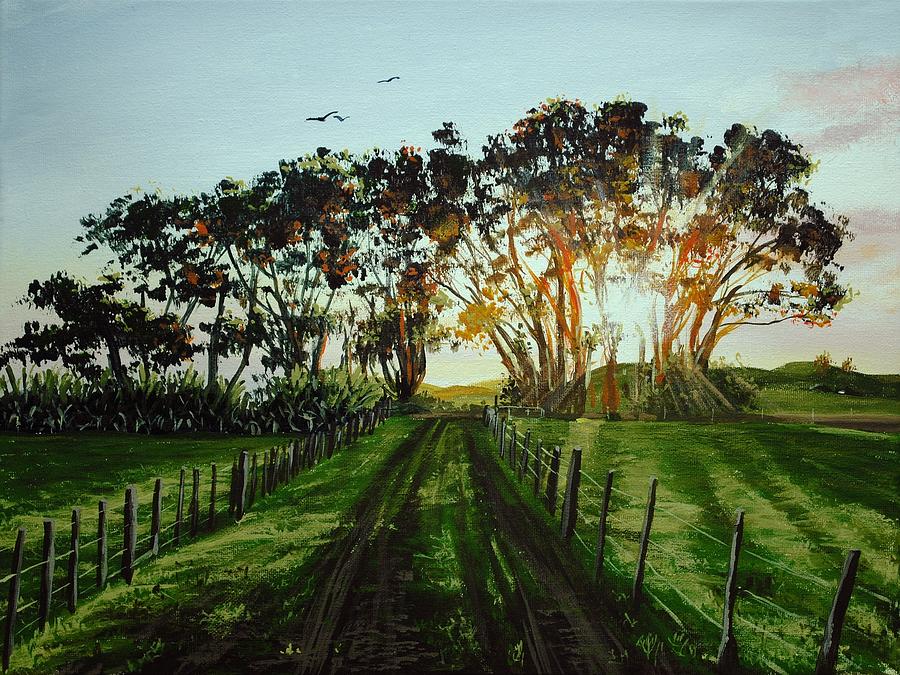 Acrylic Painting - Sunset on the farm by Nolan Clark Acrylic Painting - Sunset on the farm by Nolan Clark