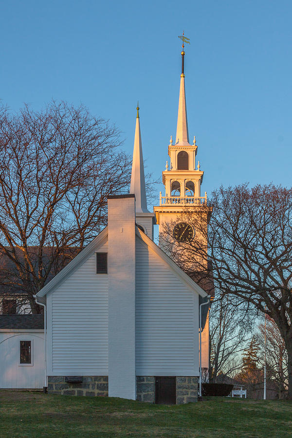 Sunset on the First Parish Church Photograph by Brian MacLean