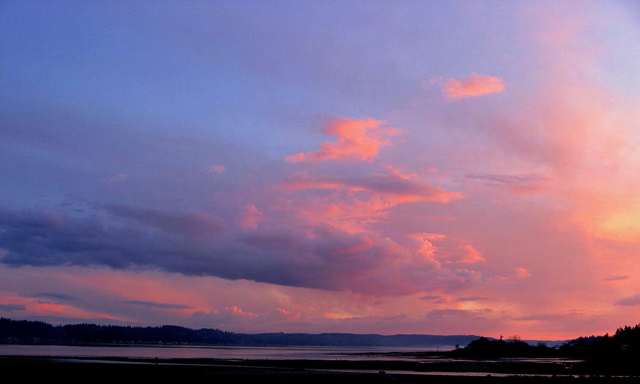 Sunset on the Hood Canal #2 Photograph by Larry Bacon