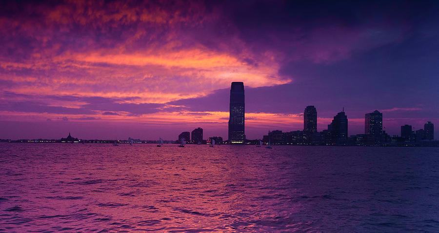 Sunset on the Hudson Photograph by Shuvro Ghose - Pixels