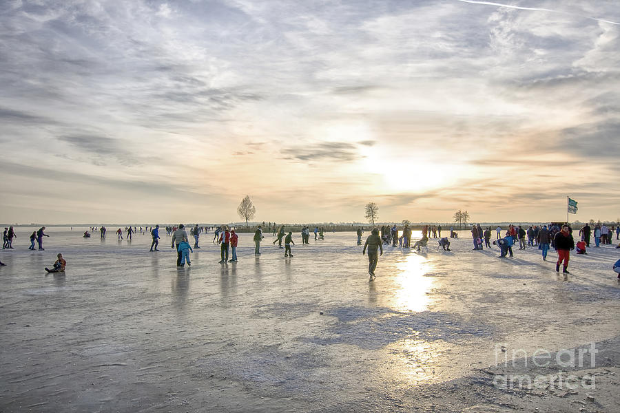 Sunset on the ice Photograph by Patricia Hofmeester