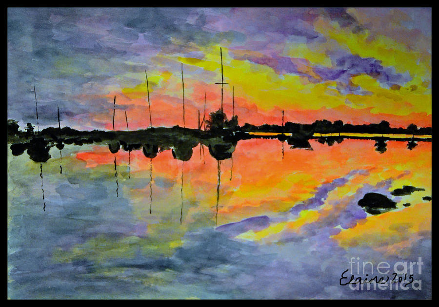 Sunset on the Lake Painting by Elaine Berger