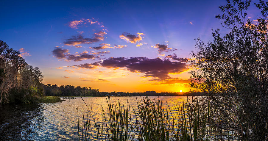 Sunset On The Lake Photograph by Marvin Spates