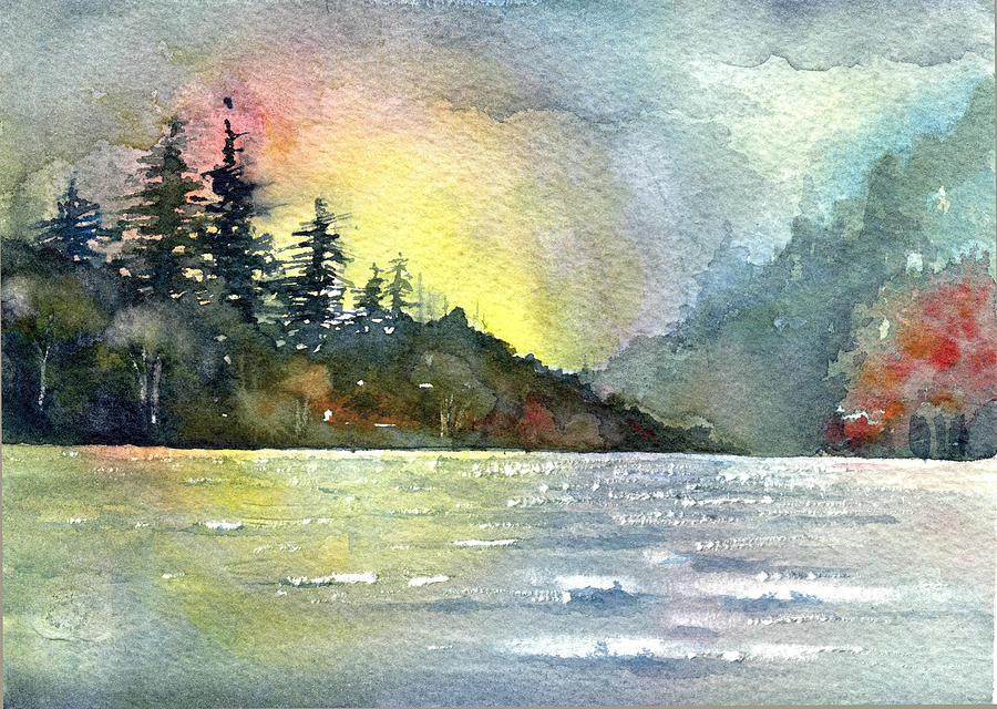 Sunset On The Lake Painting