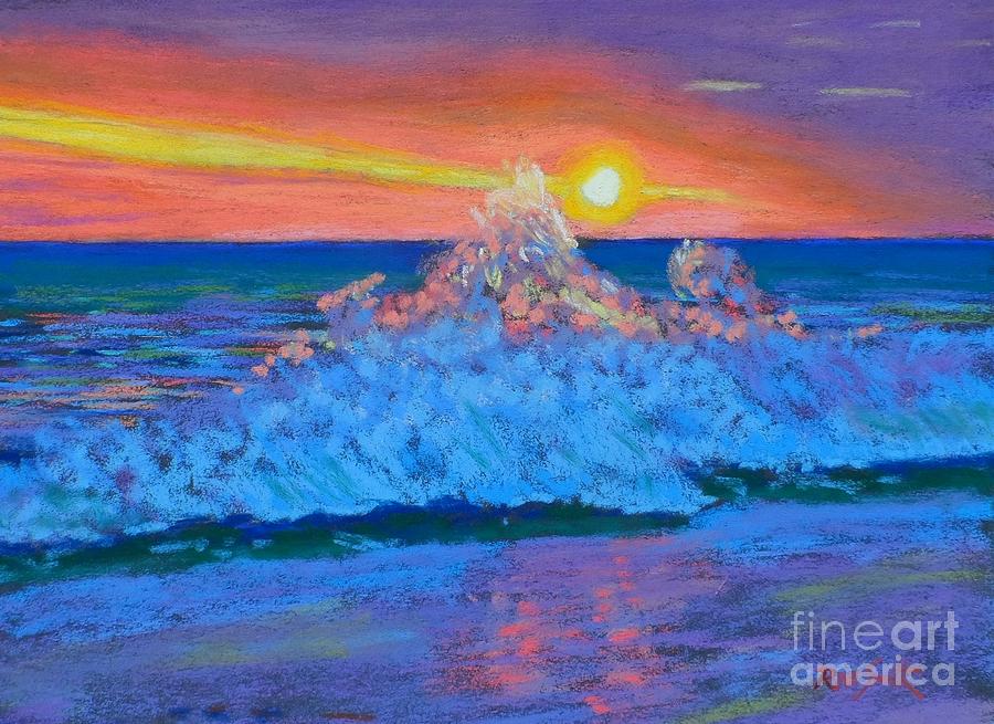 Sunset on the Ocean Pastel by Rae  Smith