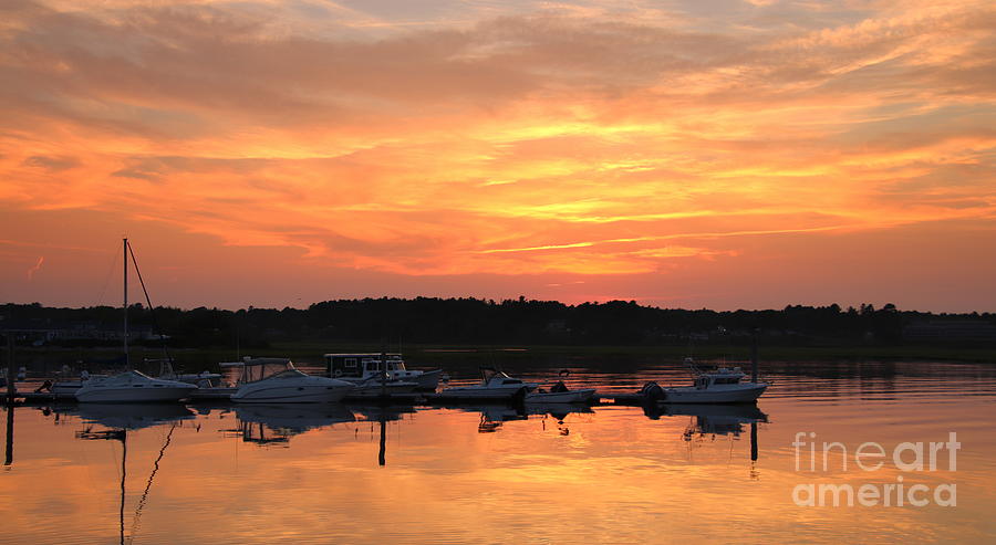 Sunset on Wells Harbor Photograph by Lennie Malvone