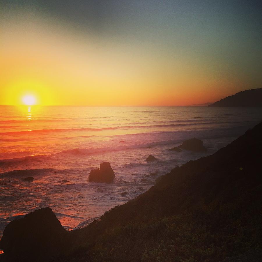 Sunset On The Pacific Coast Highway Westport Beach Photograph By