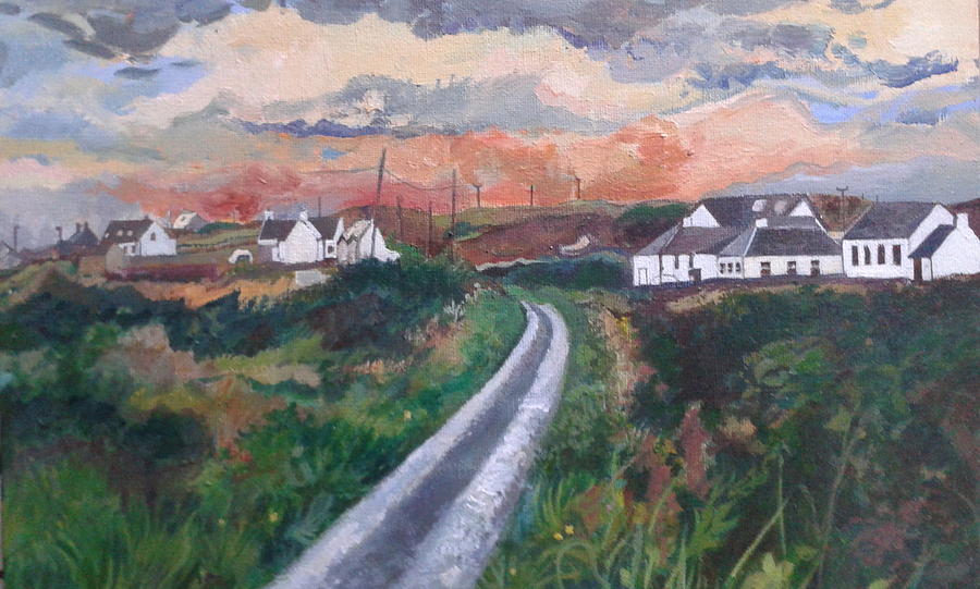 Sunset Painting - Sunset on the Road to Kilchattan  by Rosalind Jewell