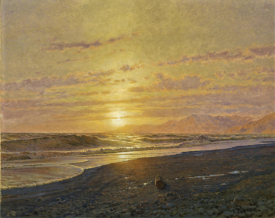 Sunset on the Sea. Bordighera Painting by Arthur Calame