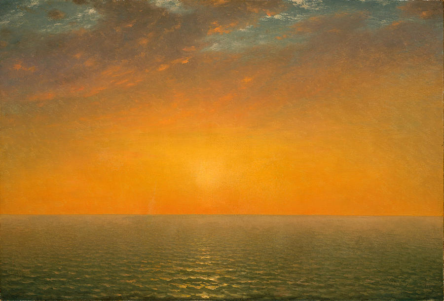 John Frederick Kensett Painting - Sunset on the Sea by John Frederick Kensett