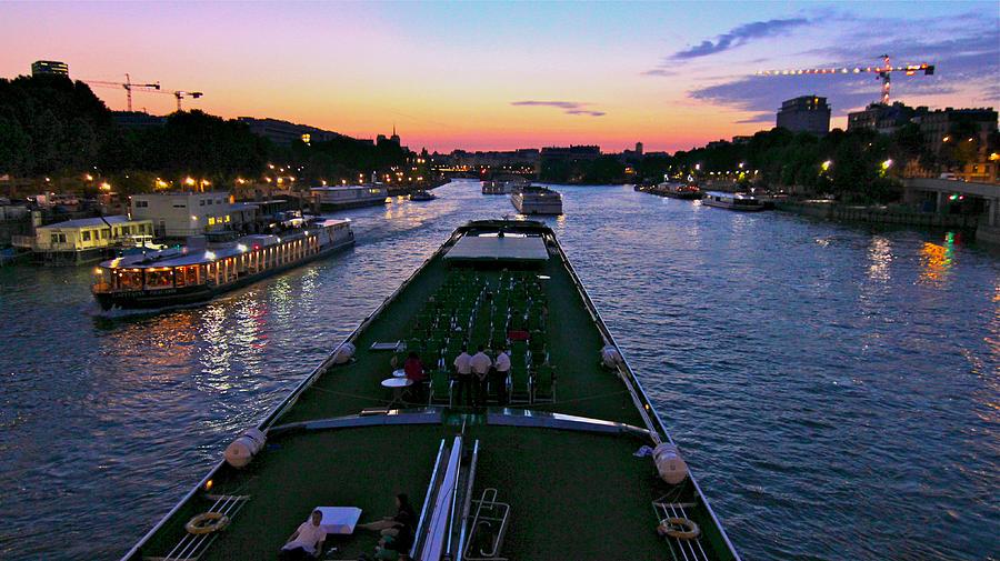 Paris Photograph - Sunset on the Seine by Rick Macomber