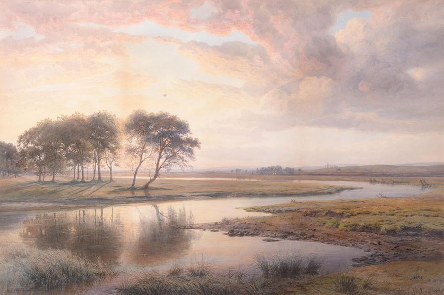 Sunset on The Shannon Painting by Henry Albert
