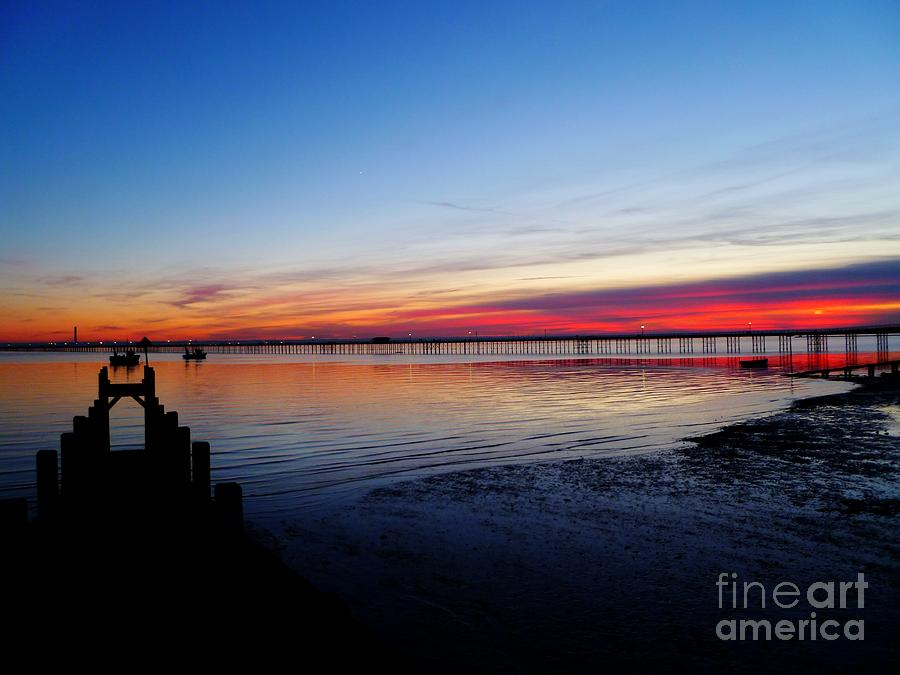Sunset Photograph - Sunset on the Shore of Southend by Vicki Spindler