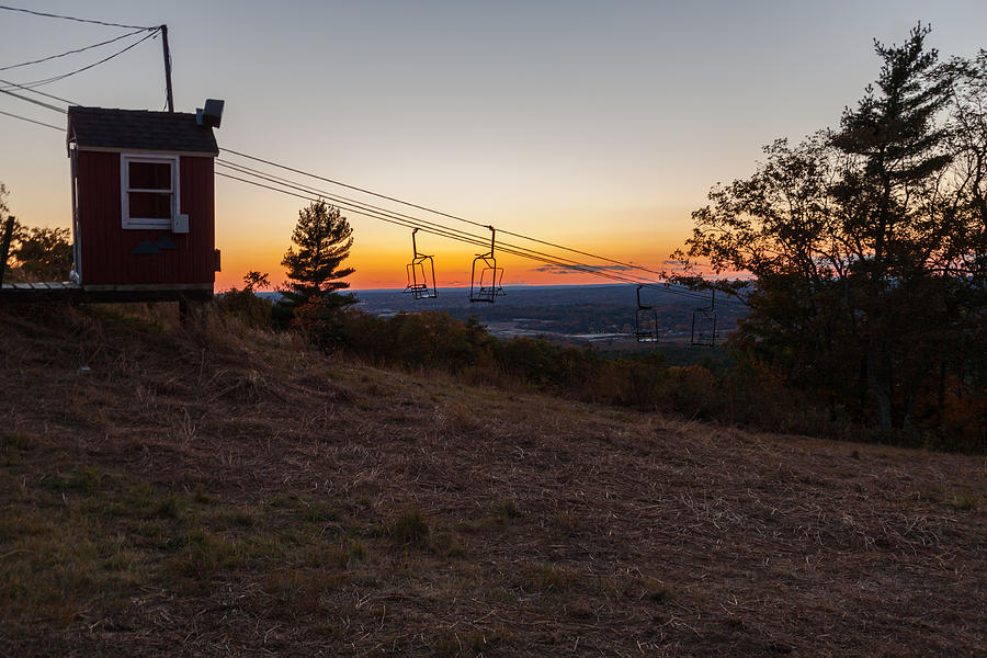 Sunset on the Ski Lift Photograph by Brian MacLean