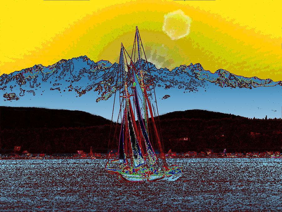 Sunset On The Sound Digital Art by Tim Allen