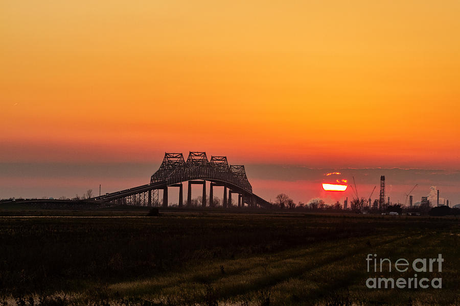 Sunset Photograph - Sunset on the Sunshine Bridge by Scott Pellegrin