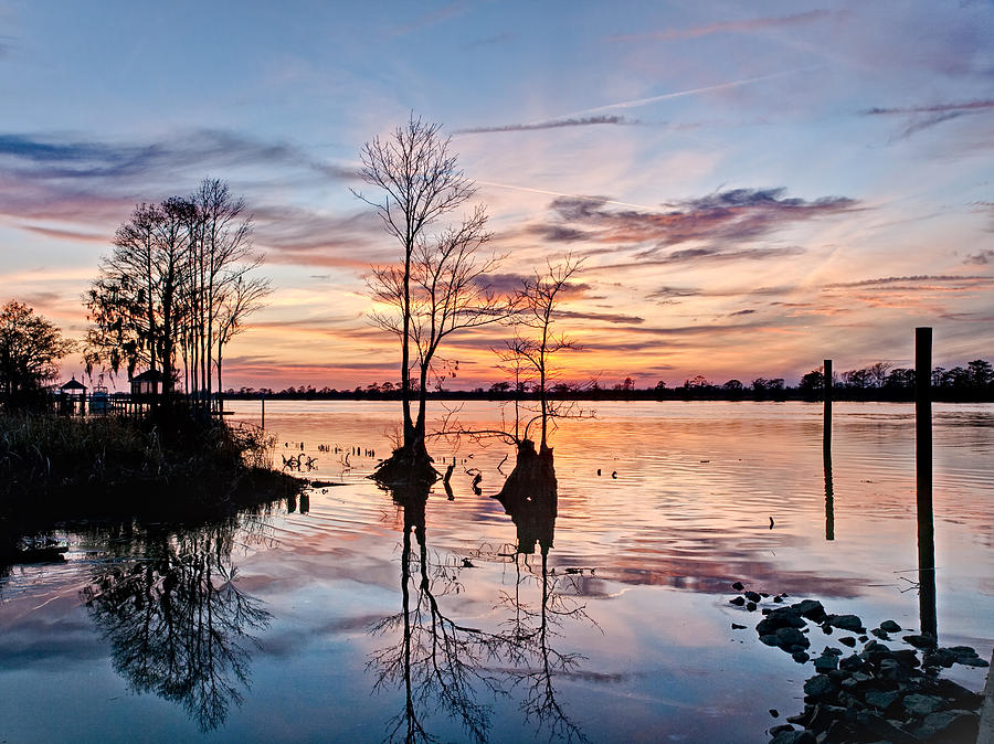 Sunset Photograph - Sunset on the Waccamaw by Mike Covington
