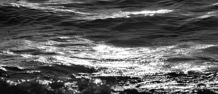 Sunset On The Waves BW  Photograph by Lyle Crump