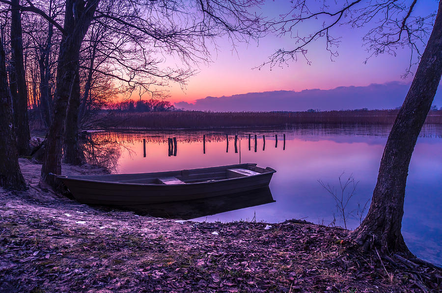 Sunset on the White Lake Photograph by Dmytro Korol