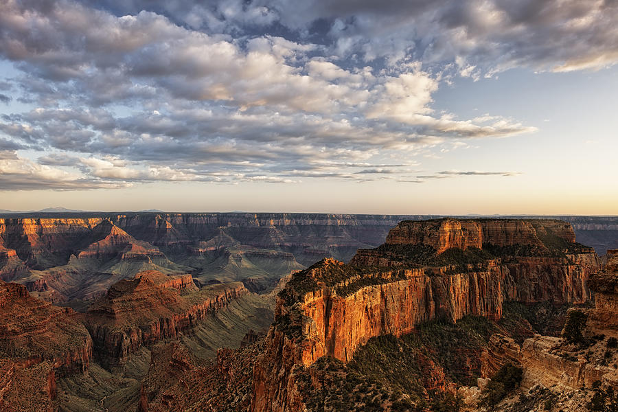 Sunset on Wotans Throne on the North Rim of the Grand Canyon Photograph ...