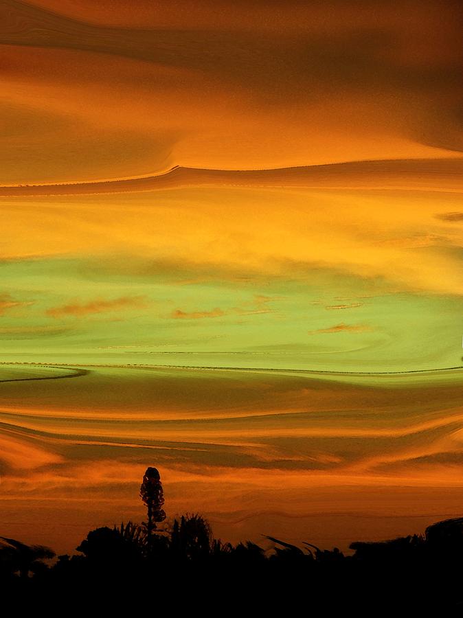Sunset Orange And Green Photograph by Florene Welebny