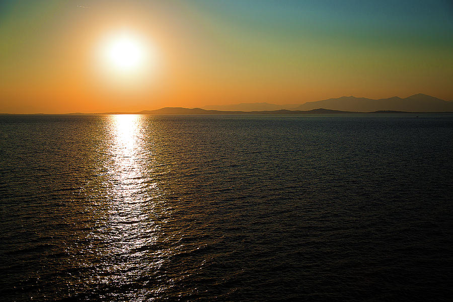 Sunset over Aegean Sea Photograph by Milena Ilieva