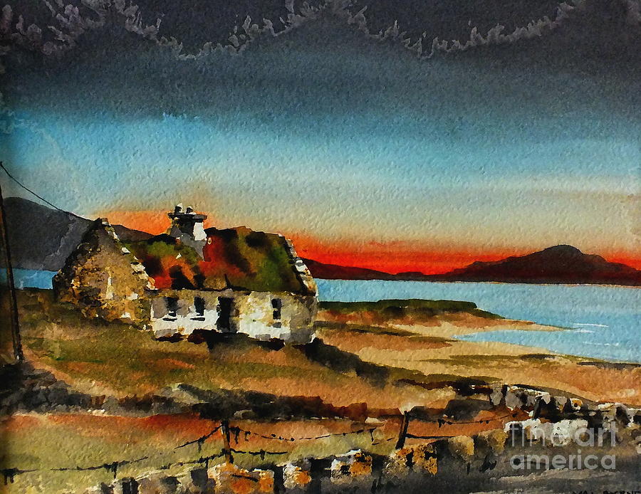 F 707 Inishfree Bay near Ardra, Donegal.. Painting by Val Byrne