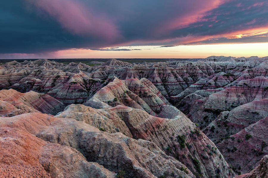 Sunset over Badlands National Park Photograph by Joseph Burns