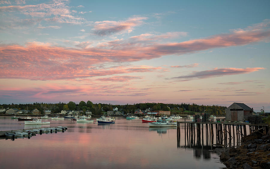 Sunset Over Bernard Harbor Photograph by Darylann Leonard Photography