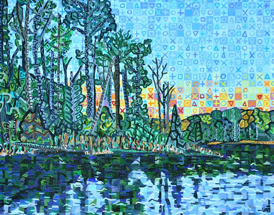 Sunset Over Blue Jay Point Painting by Micah Mullen