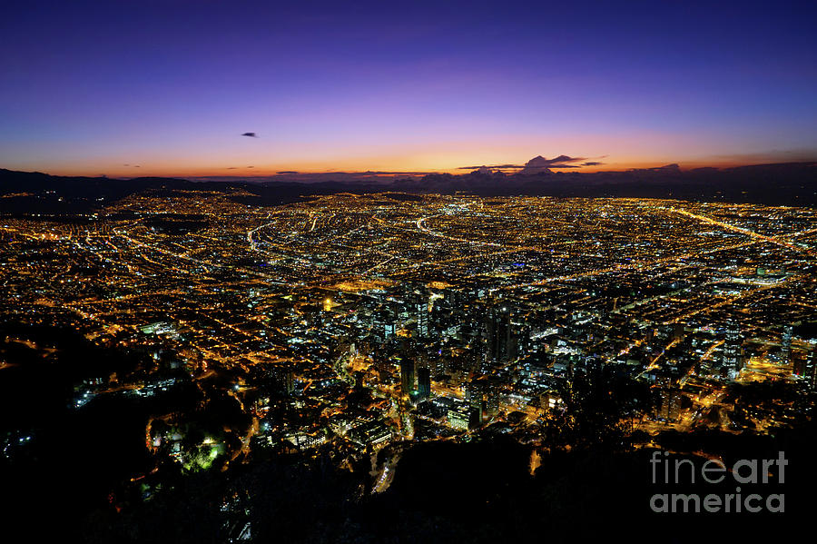 Sunset Over Bogota Colombia Photograph By Guy Bartov Fine Art America