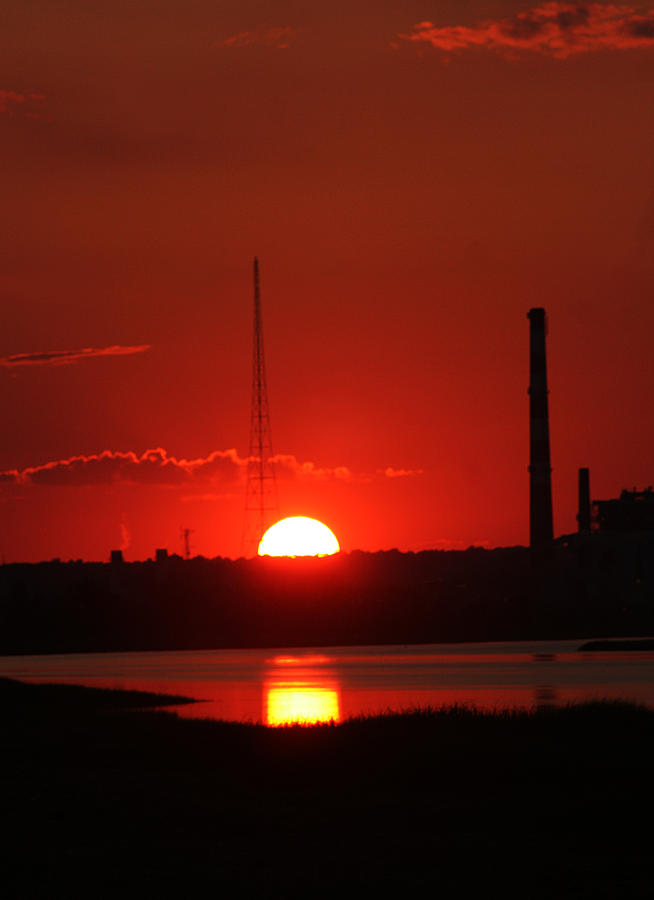 Sunset Over Bridgeport Photograph by William Selander
