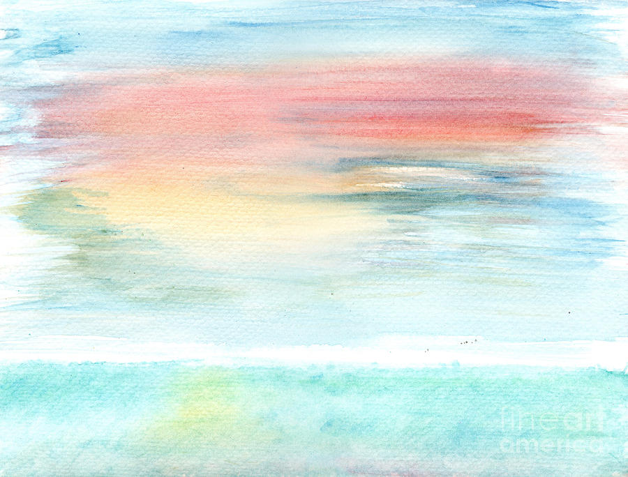 Sunset Over Calm Seas Painting