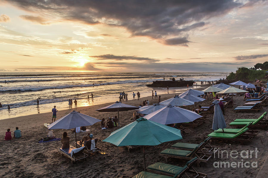 Sunset over Canggu beach in Bali Photograph by Didier Marti