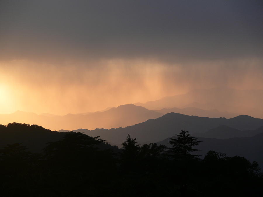 Sunset over Chakrata hills Photograph by Padamvir Singh