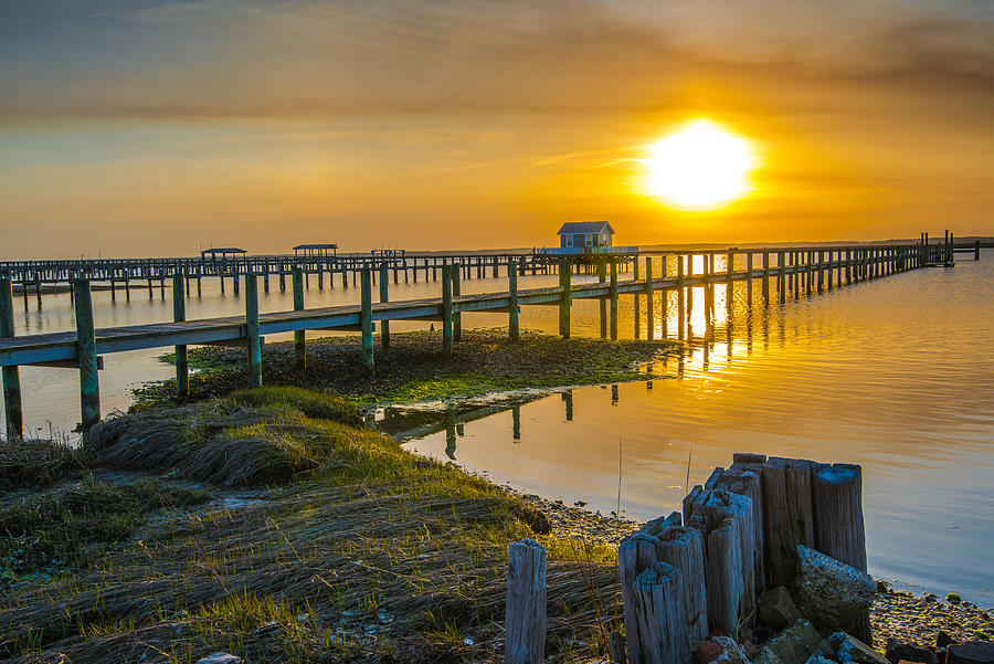 Landscape Photograph - Sunset Over Chincoteague Bay I by Steven Ainsworth