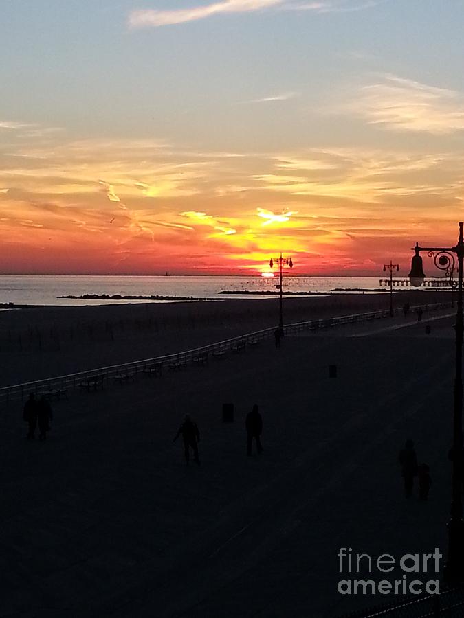 Sunset Over Coney Island Beaches Photograph by John Telfer