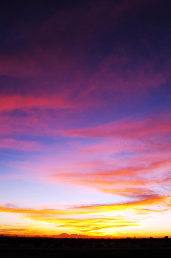 Sunset Over Desert Photograph by Jill Reger