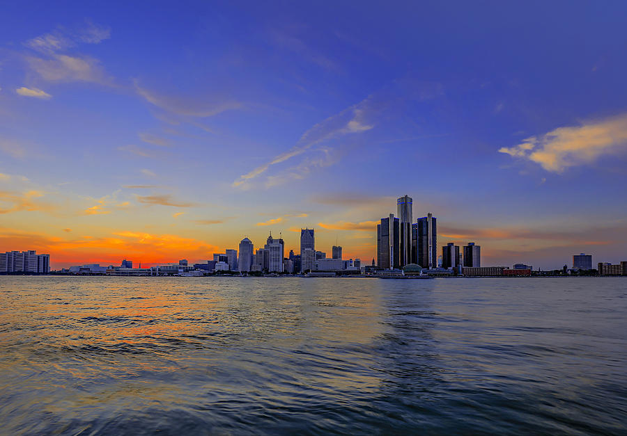 Sunset over Detroit Photograph by Dr K X Xhori - Fine Art America