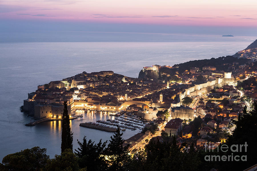 Sunset over Dubrovnik in Croatia Photograph by Didier Marti