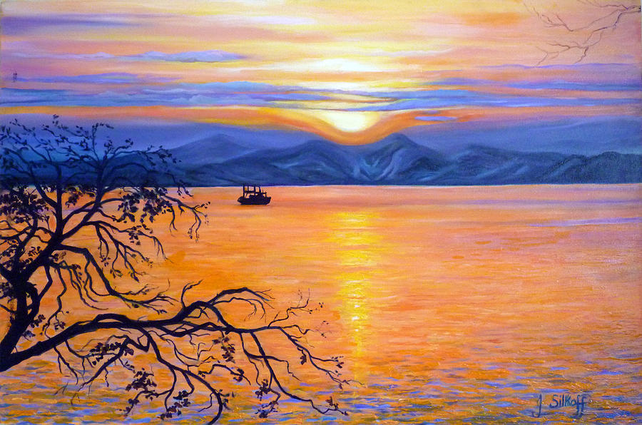 Russia Painting - Sunset over Eastern Russia by Janet Silkoff Russia Painting - Sunset over Eastern Russia by Janet Silkoff