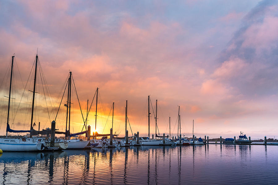 Sunset over Eureka Marina Photograph by Greg Nyquist