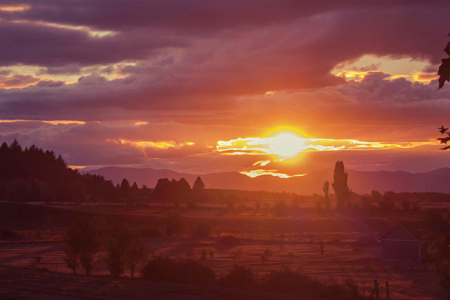 Sunset Over Farmland Photograph by Catherine Avilez