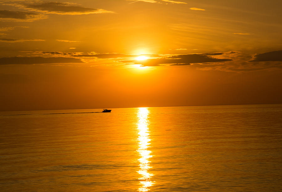 Sunset over great lake Photograph by Eric Palmer - Fine Art America