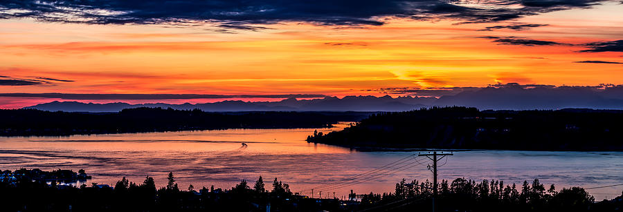 Sunset over Hail Passage on the Puget Sound Photograph by Rob Green