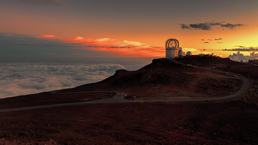 Sunset Over Haleakala Observatory Photograph by Susan Rissi Tregoning